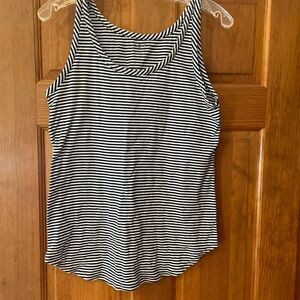LOFT Black and White Striped Women's Top